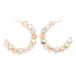 Multi Glass Crystal Beaded Hoop Earrings