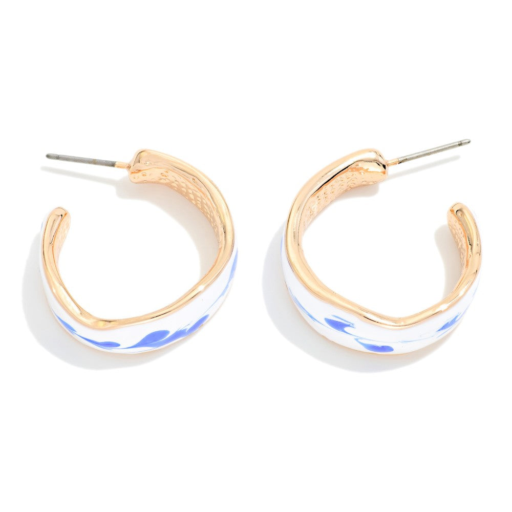 Watercolor Enamel Hoop Earrings