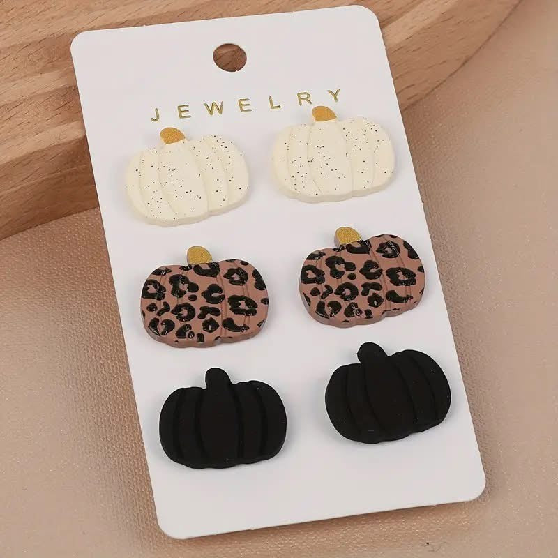 Leopard Pumpkin Triple Studs