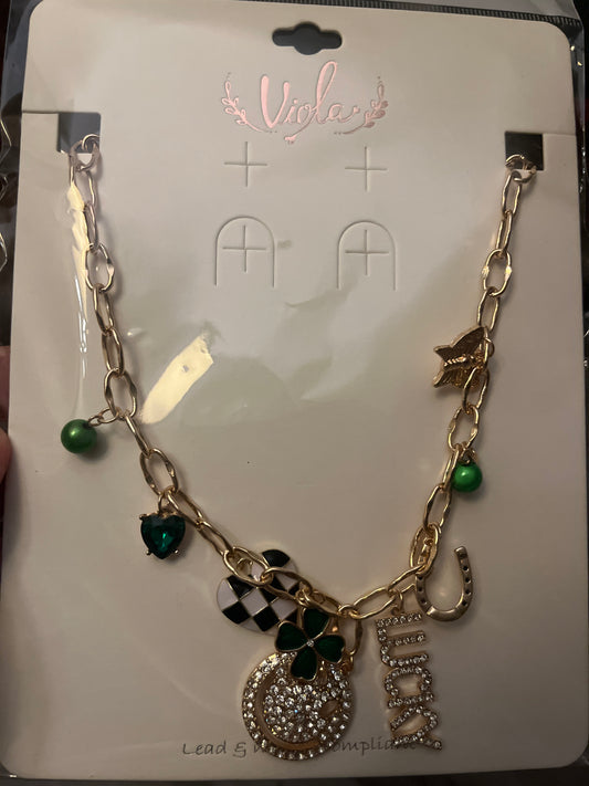 Lucky THEME GOLDTONE CHARM NECKLACE