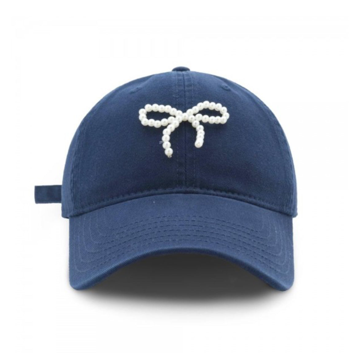 Pearl Beaded Bow Baseball Cap