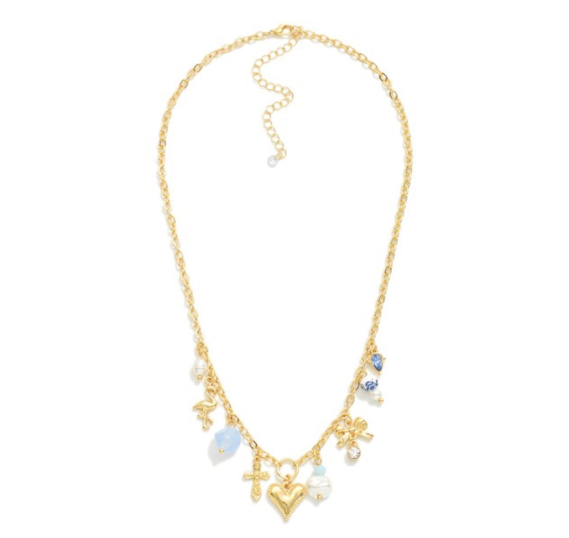 Pearls And Chinoiserie Flower Necklace