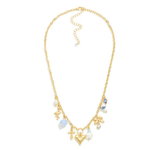 Pearls And Chinoiserie Flower Necklace