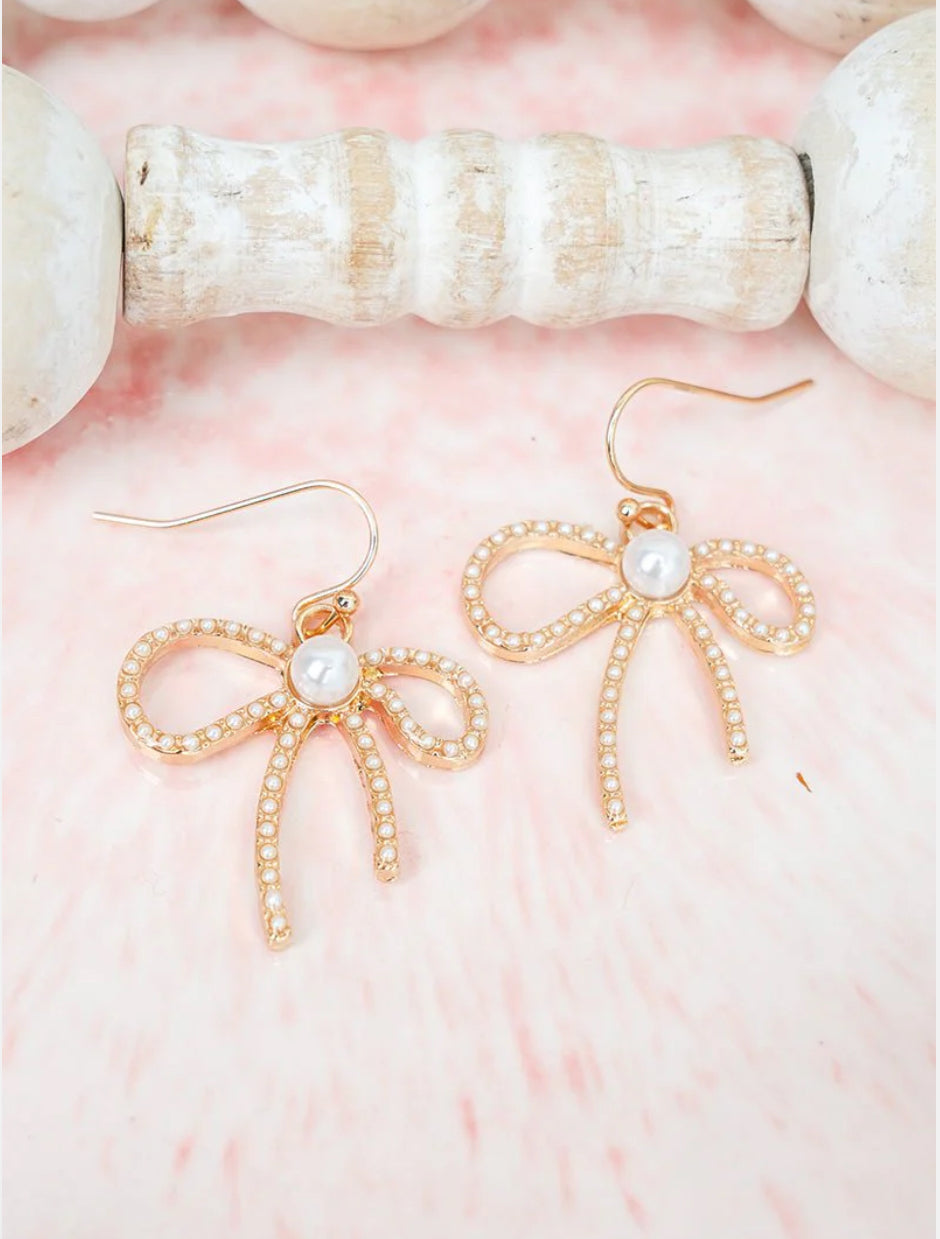 ELEGANTLY TIED GOLDTONE EARRINGS