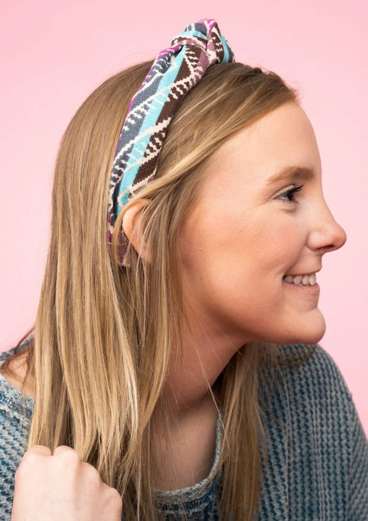 BE CLEVER TURQUOISE SABINO CANYON KNOTTED HEADBAND