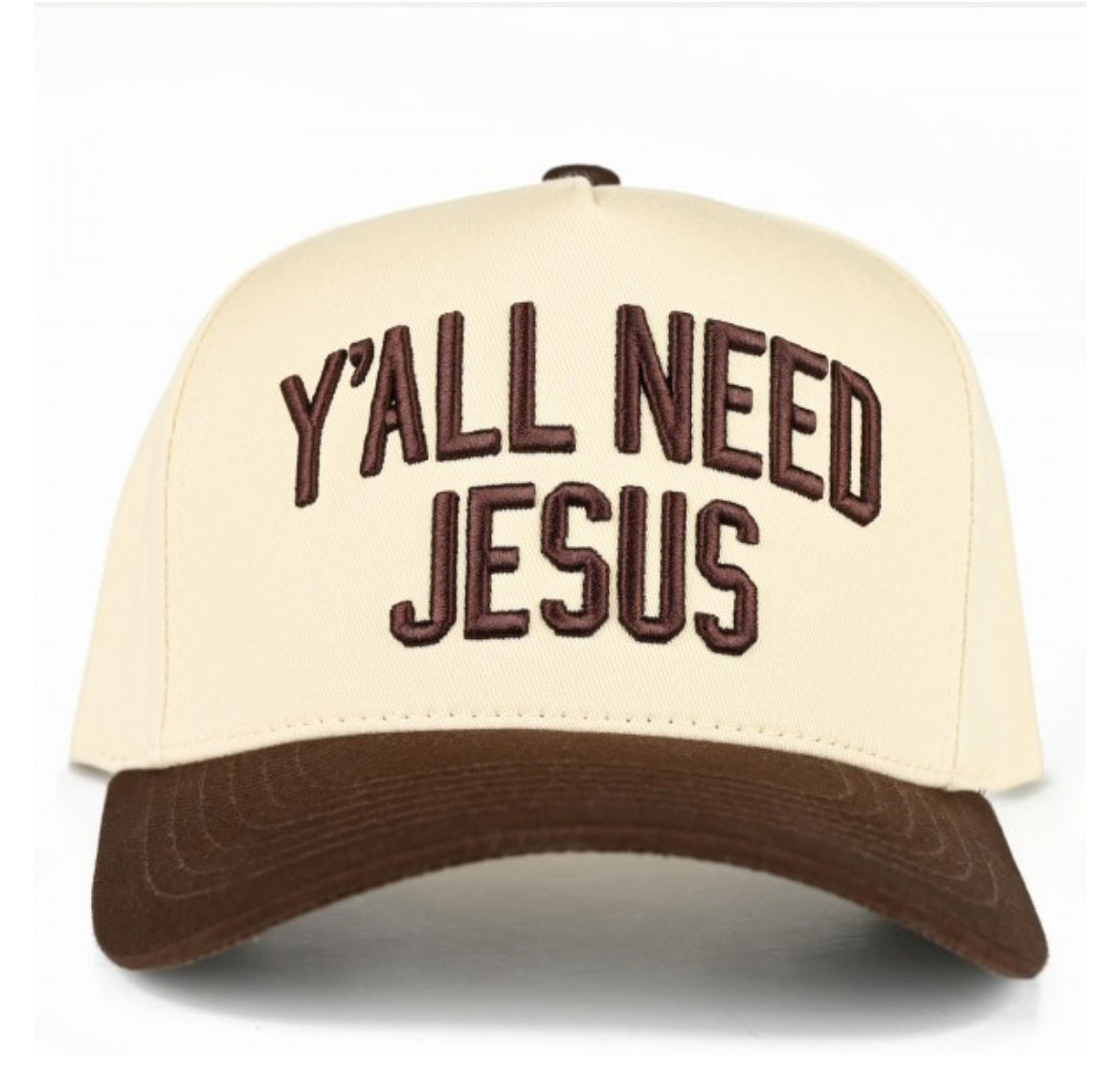 Y’all Need Jesus Cap-Brown