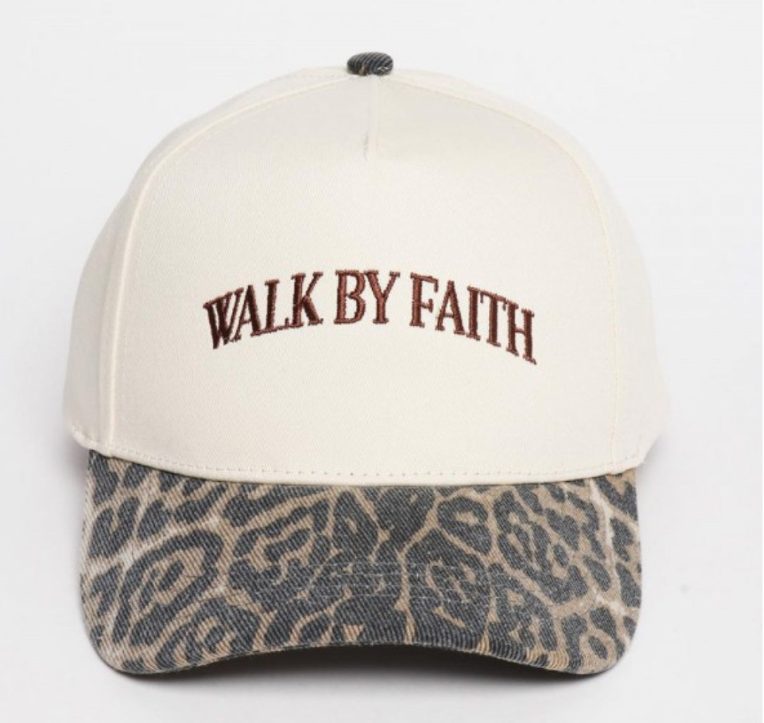 Walk by Faith Leopard Cap