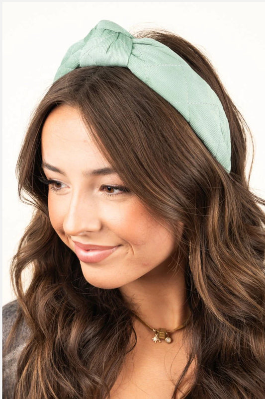BE CLEVER CREATING MEMORIES KNOTTED HEADBAND, SAGE