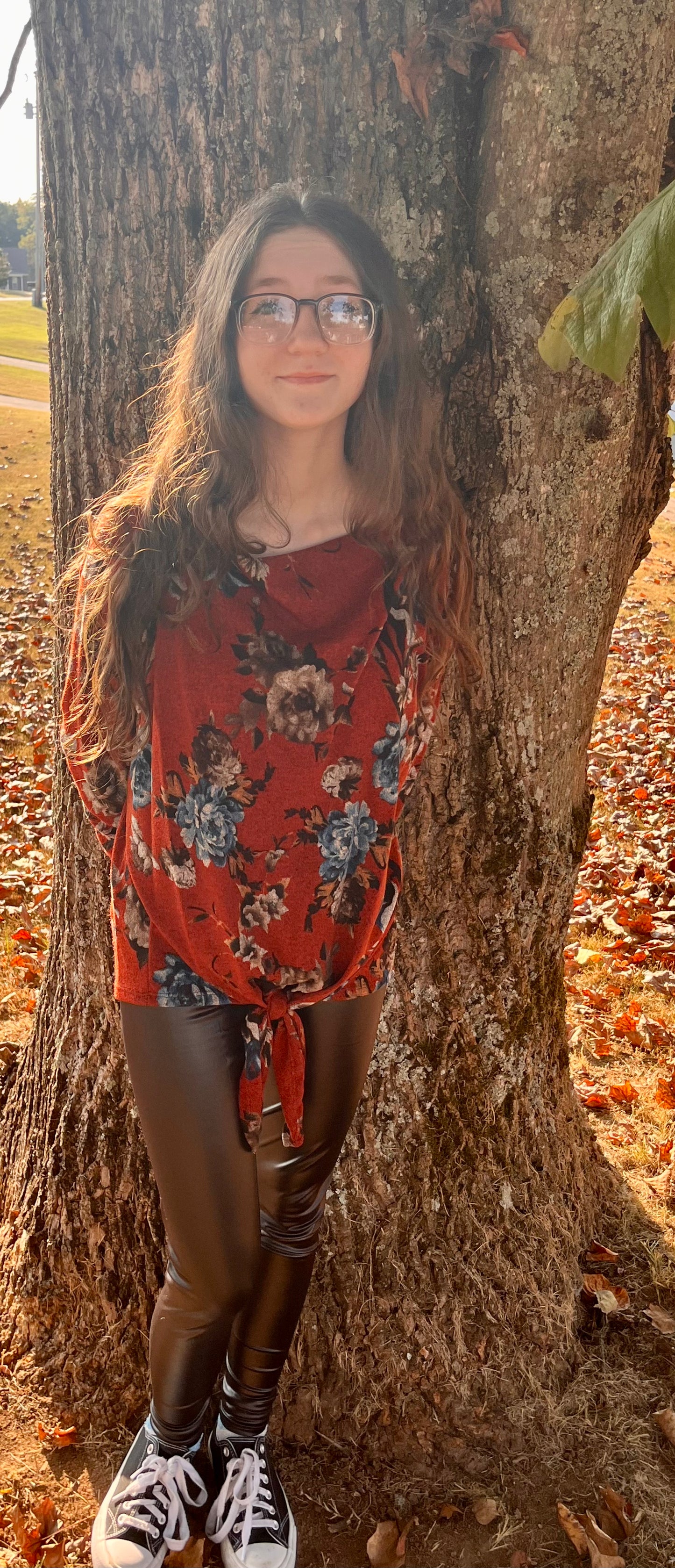 Amuse Me Burnt Orange Floral Top