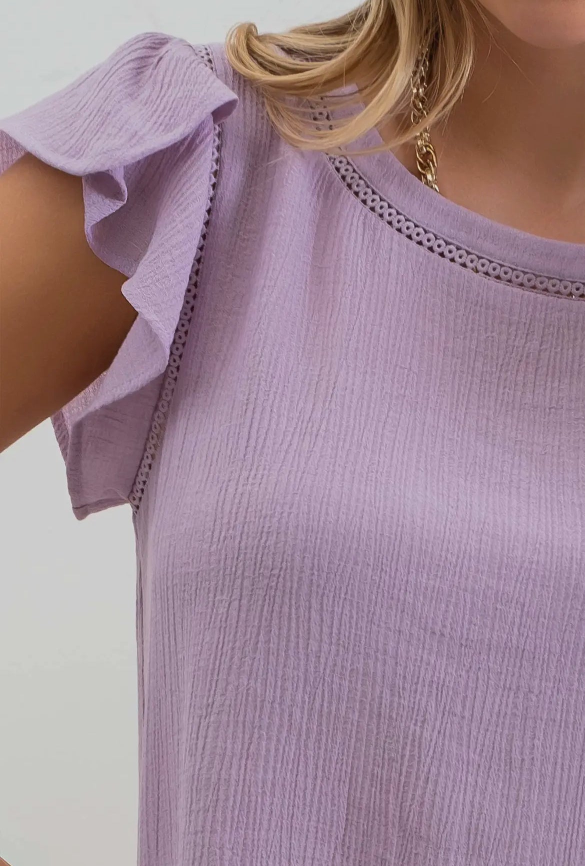 Lavender Tulip Sleeve Blouse