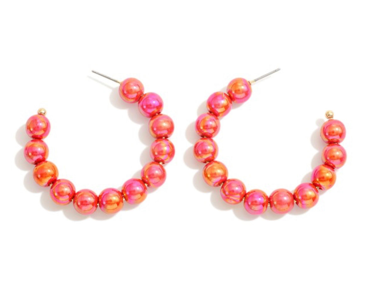 Beaded Hoop Earrings