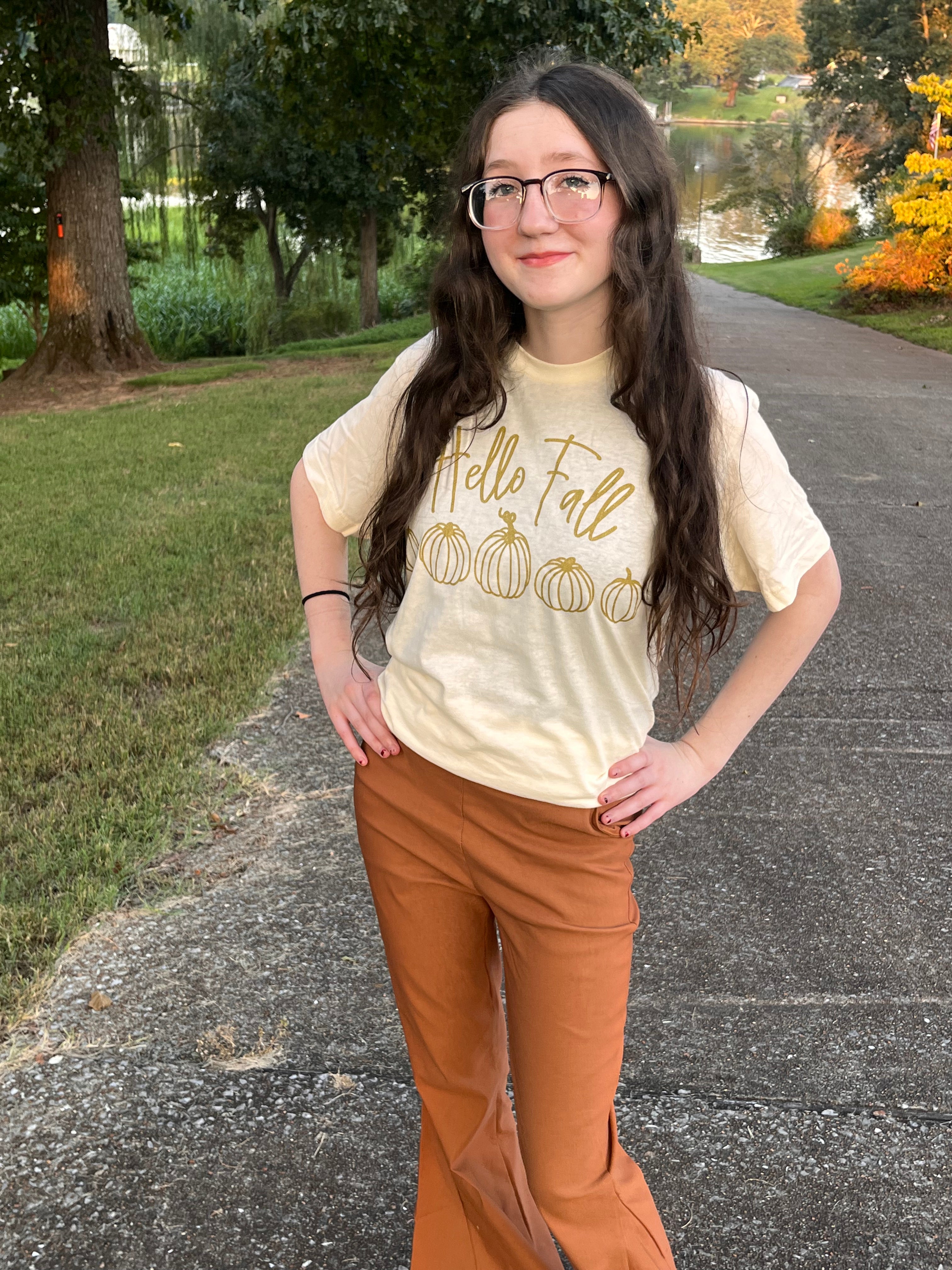 Hello Fall Shimmer Graphic Tee