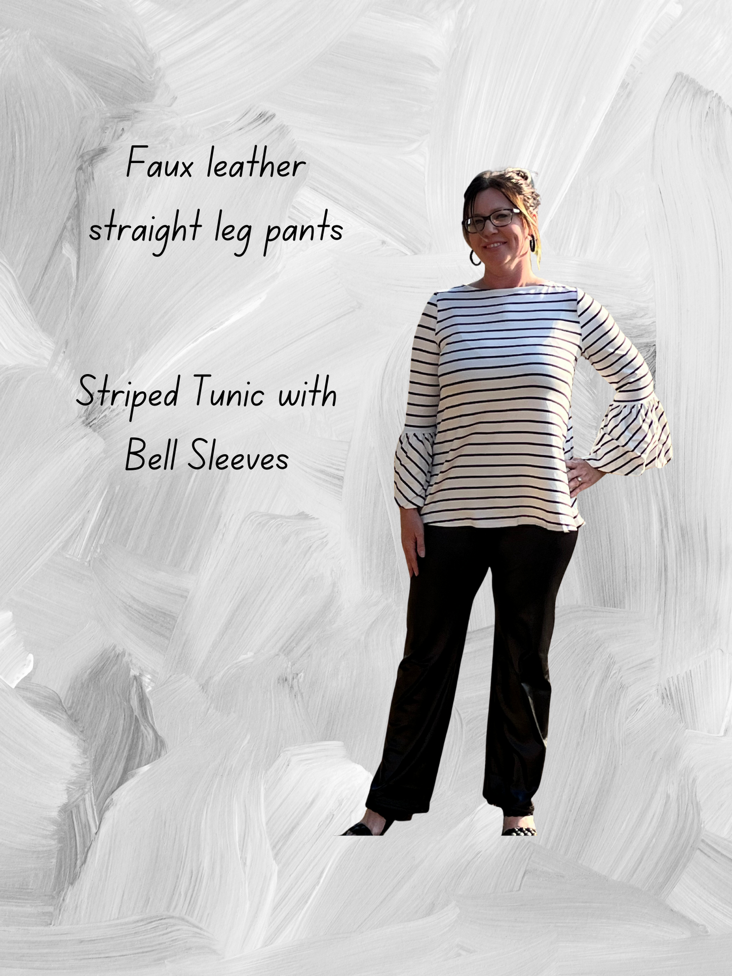 Striped Tunic with Bell Sleeves