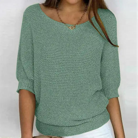 Lightweight Knit Sweater Dolman Sleeve