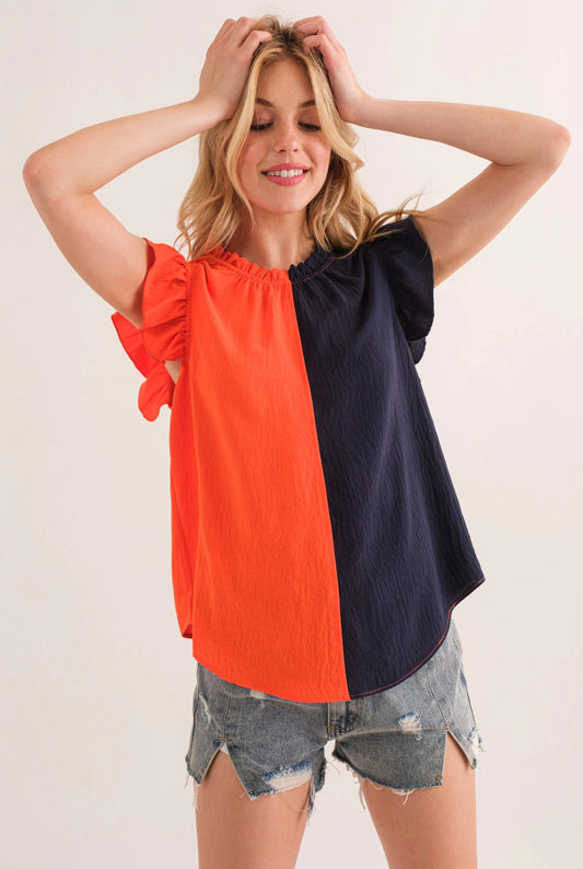 Gameday Ruffle Blouse Top