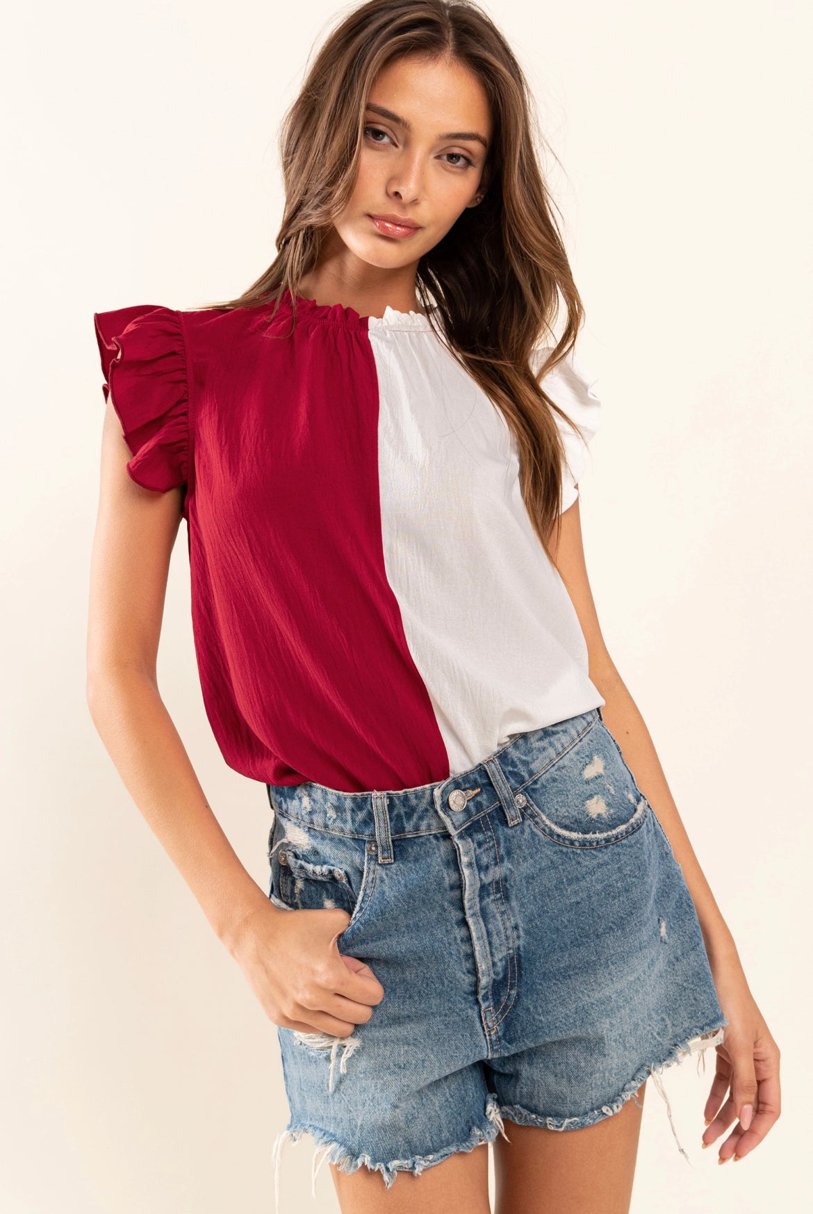 Gameday Ruffle Blouse Top