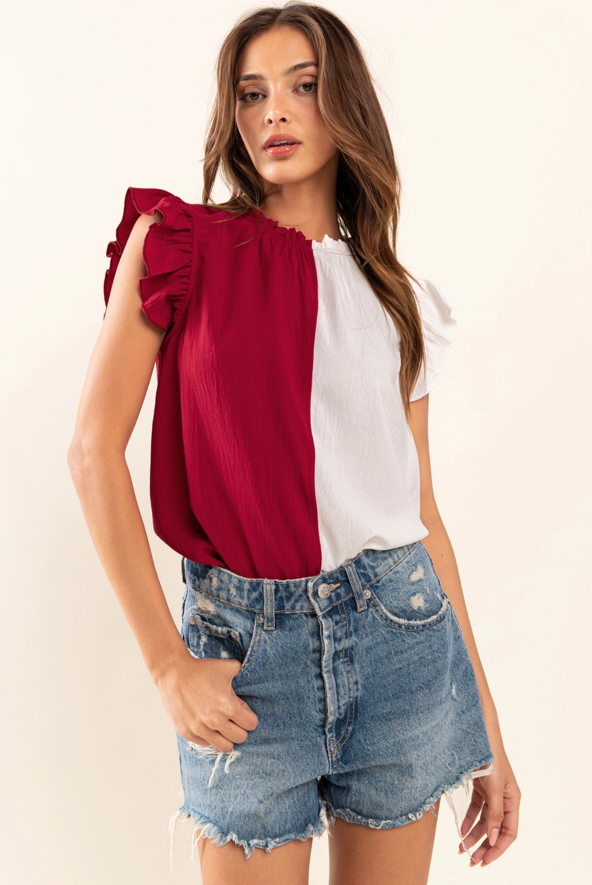 Gameday Ruffle Blouse Top