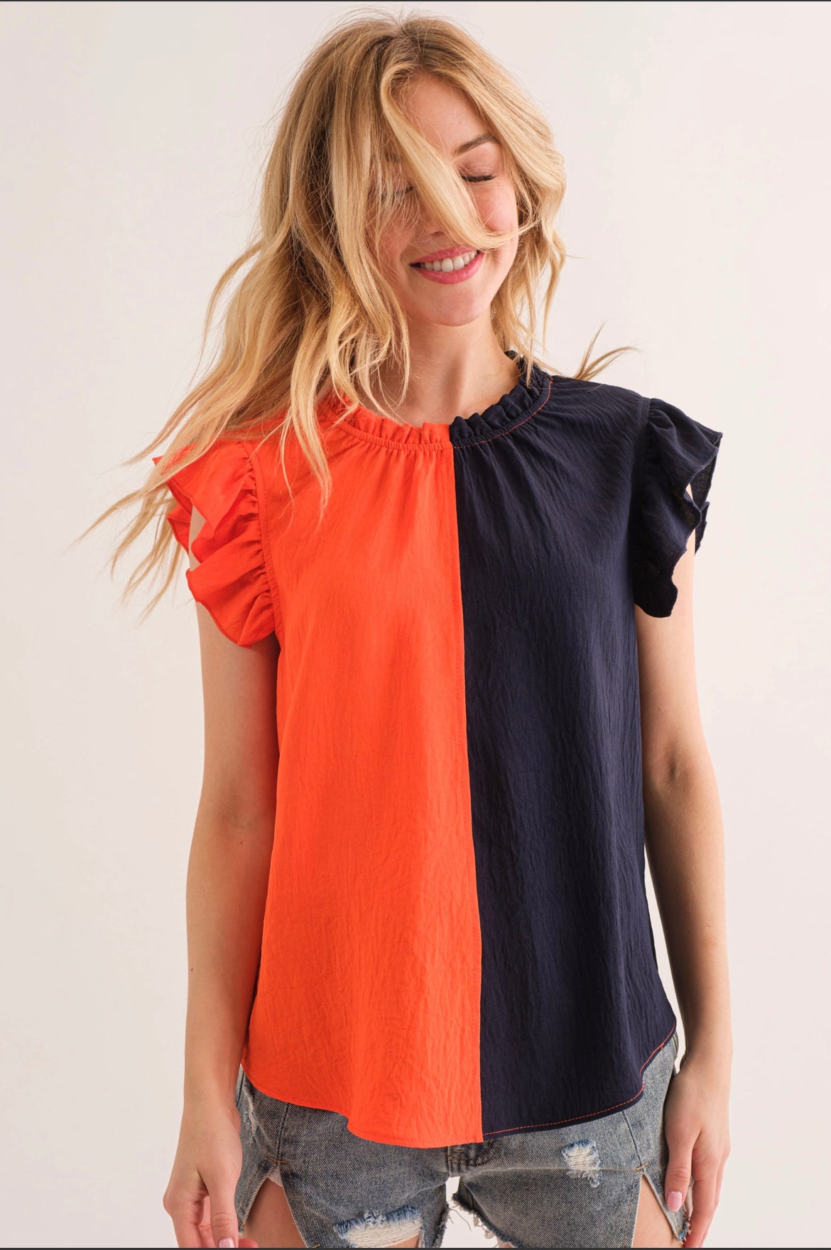 Gameday Ruffle Blouse Top
