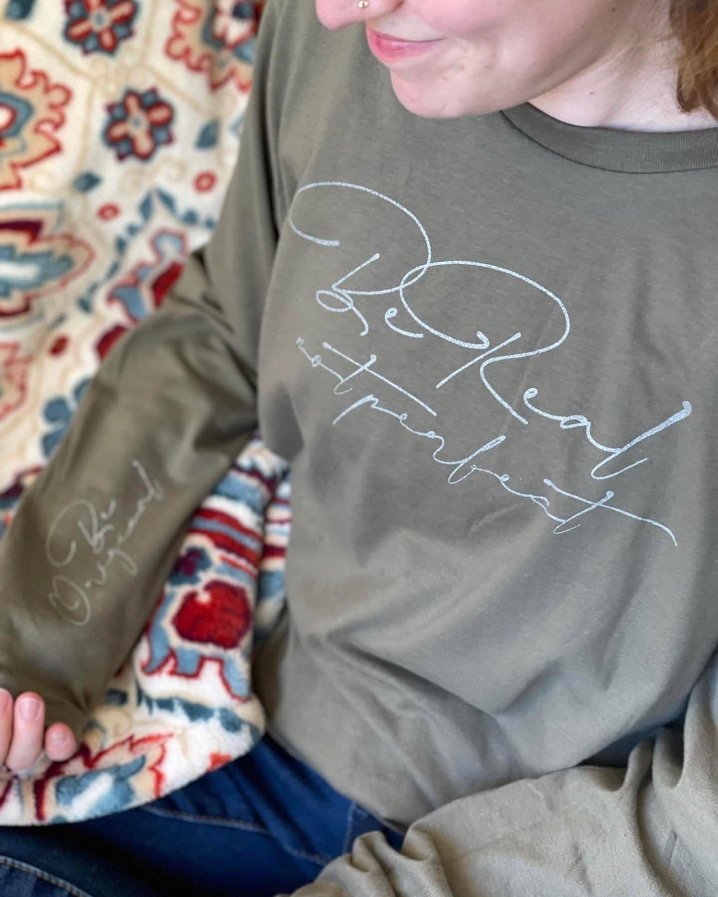 "Be Real Not Perfect" Long Sleeve Tee - Anchor Fusion Boutique