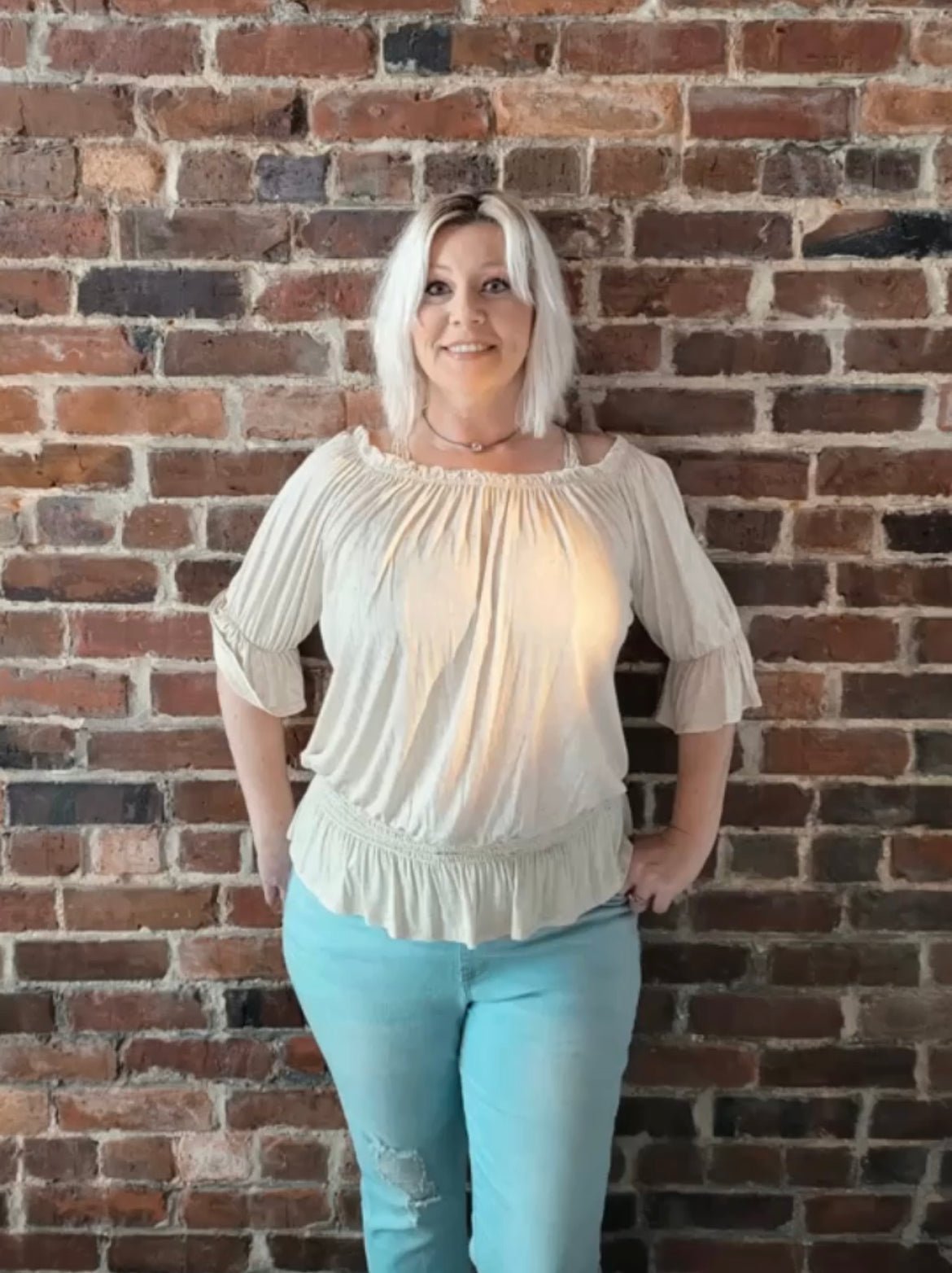Give You Time Taupe Blouse - Anchor Fusion Boutique