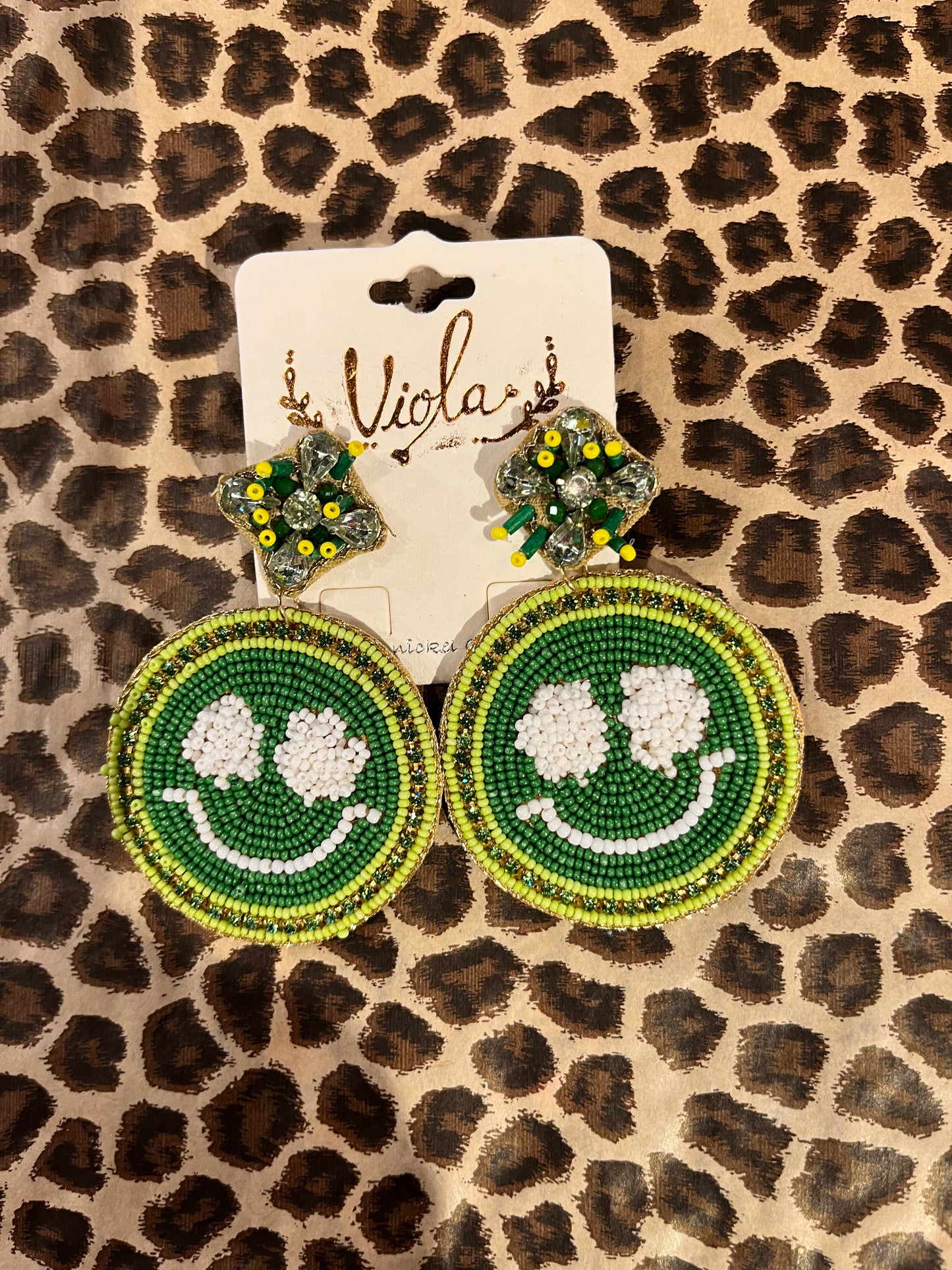 Smiley Lucky SEED BEAD EARRINGS