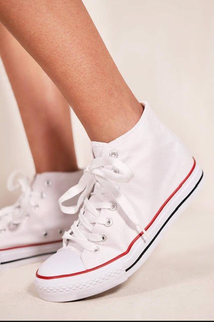 Lace Up Hi Top Trainers In Whiteð¤ â Anchor Fusion Boutique