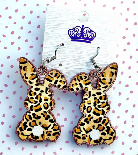 Leopard Bunny Acrylic Earrings - Anchor Fusion Boutique