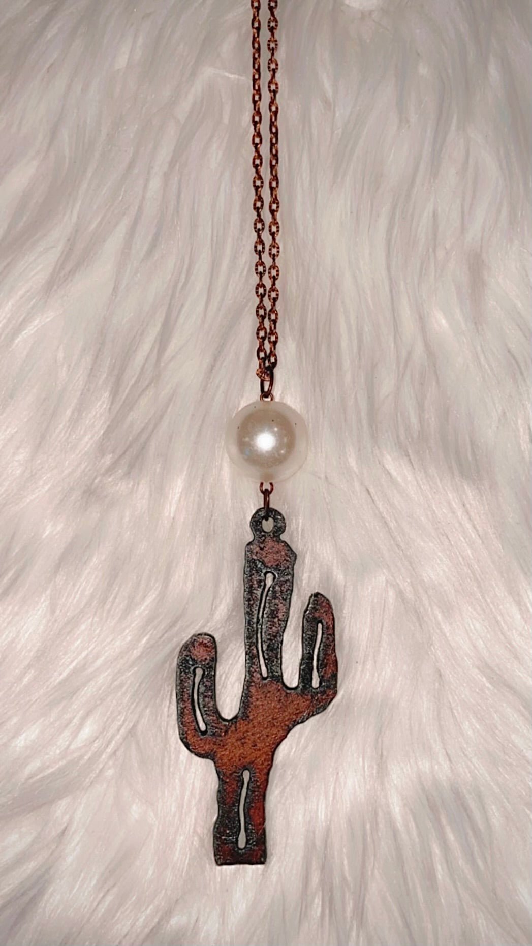 Long cactus necklace with Pearl 112