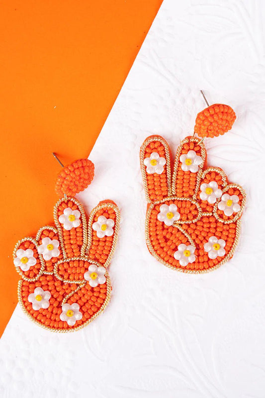 PEACE FLOWER SEED BEAD EARRINGS - Anchor Fusion Boutique