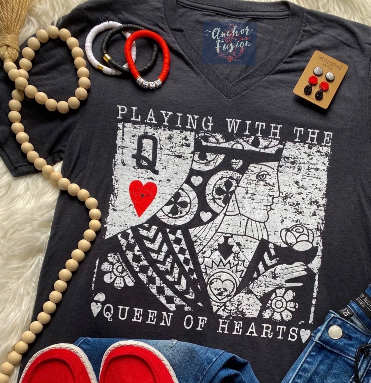 "Queen of Hearts" Tee - Anchor Fusion Boutique