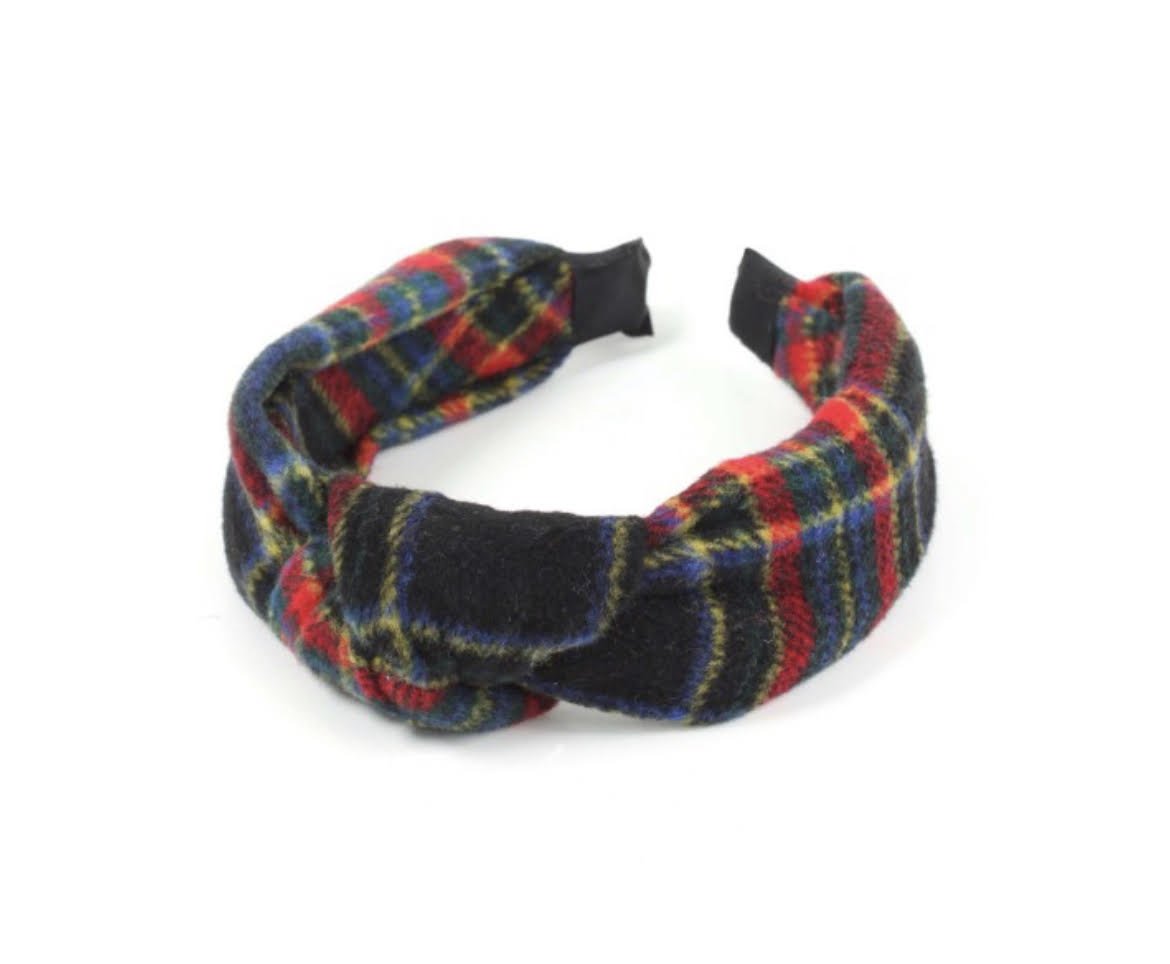 Red Plaid Top  Knotted Headband