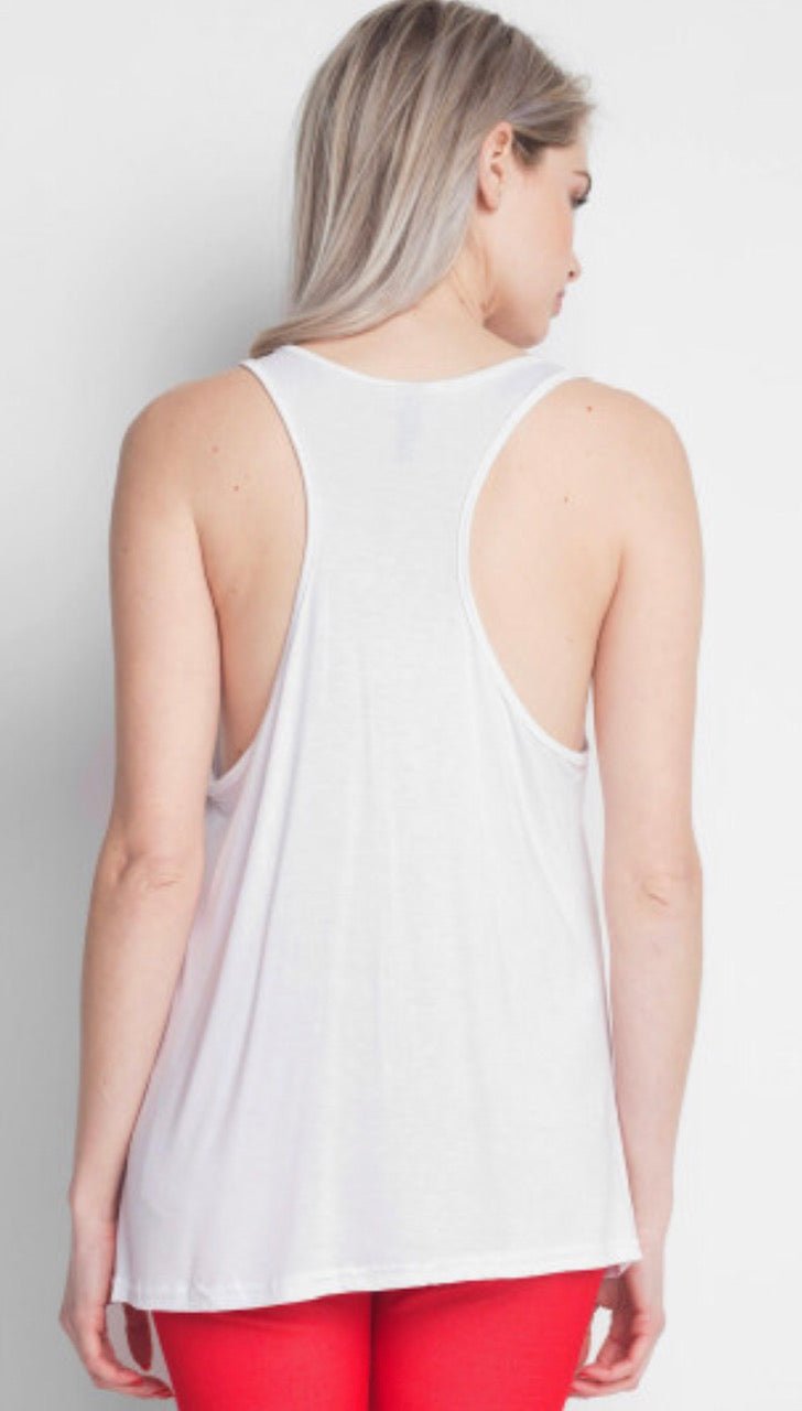 Robin's American Flag Racer Back Tank - Anchor Fusion Boutique