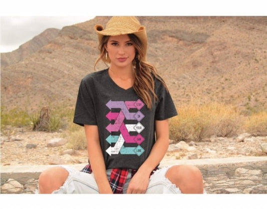 "Stay in Your Own Lane" V- Neck Tee