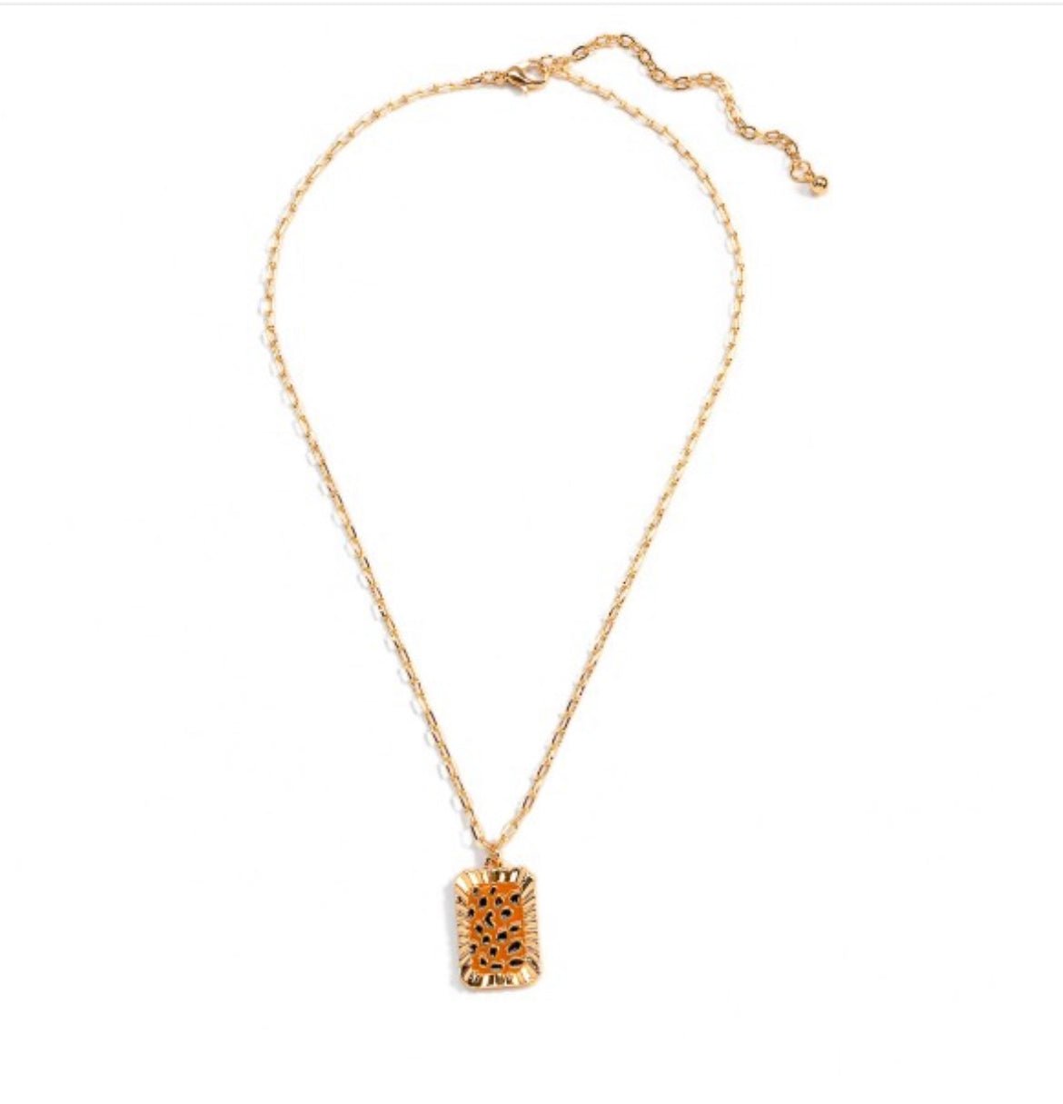 Tan Animal Print Charm Necklace - Anchor Fusion Boutique