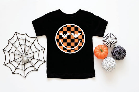 Bat Checkered Smiley Tee