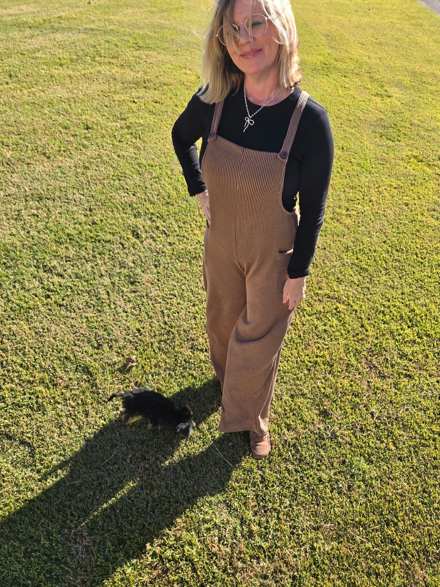 Chestnut Brown Ribbed Jumpsuit