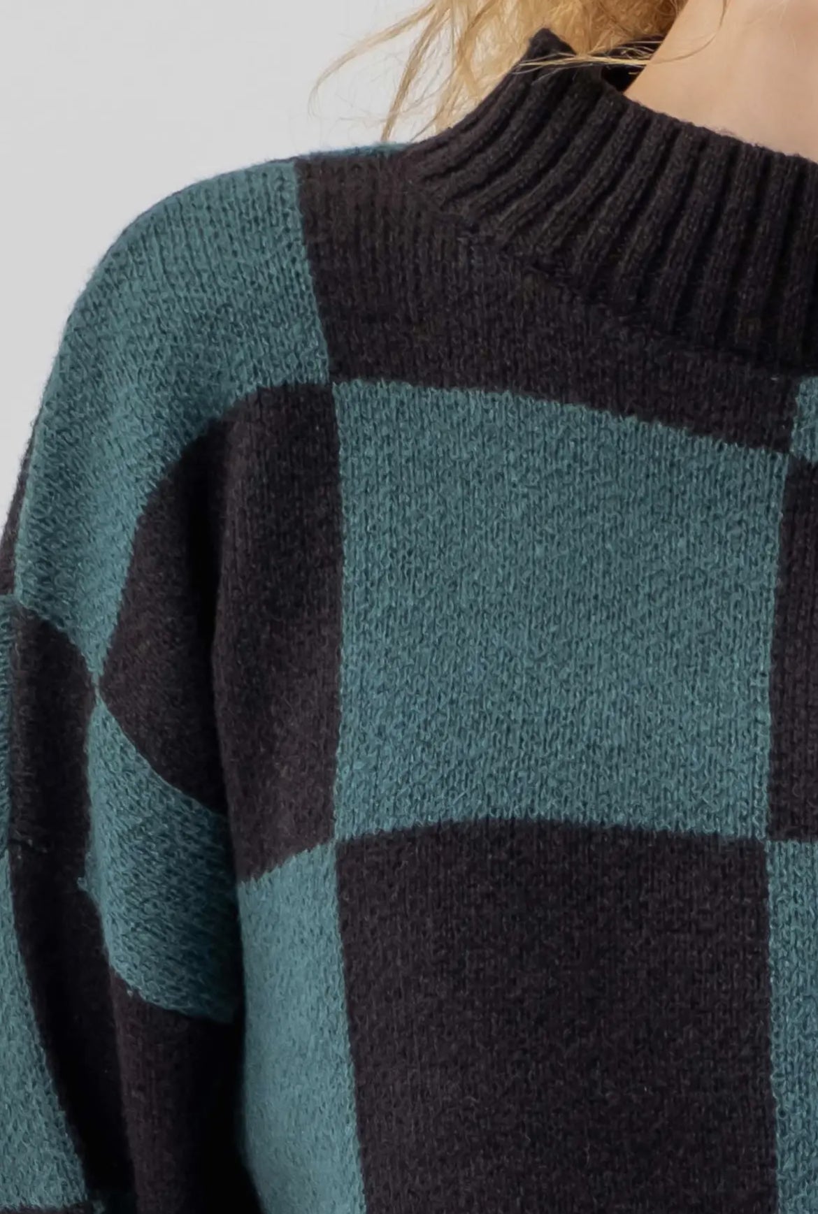 Green & Black Checkered Sweater