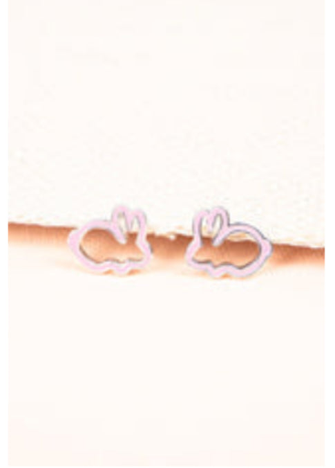 Pink Bunny Stud Earrings