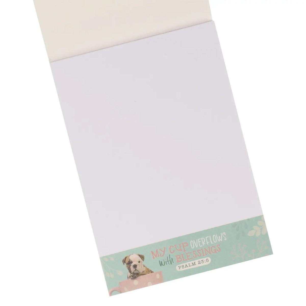 Notepad Teal Puppy My Cup Overflows Ps. 23:5