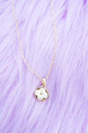 SHINY LUXE FLORA & FAME WHITE & GOLDTONE NECKLACE