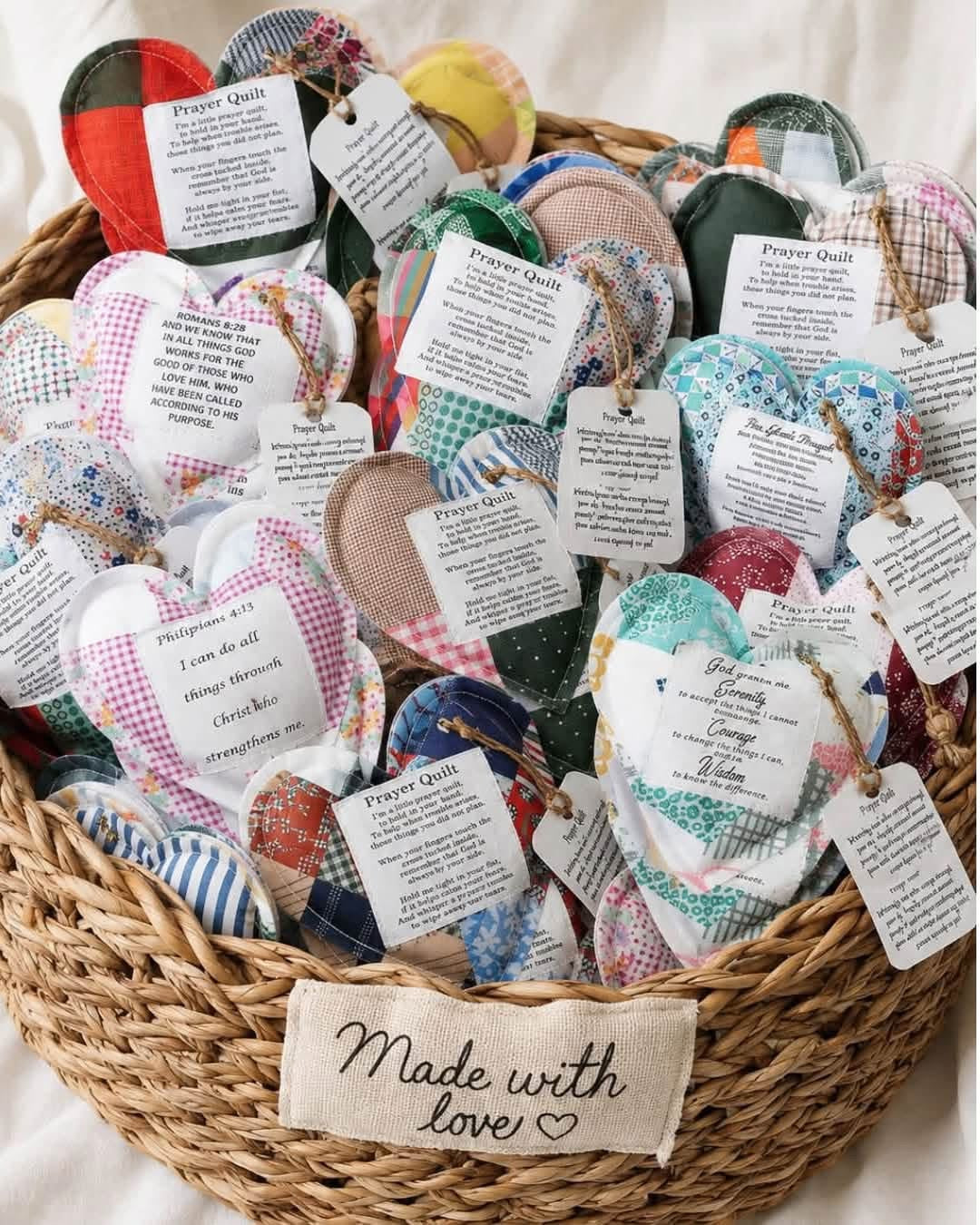 Faith Heart Prayer Quilts With Cross Inside
