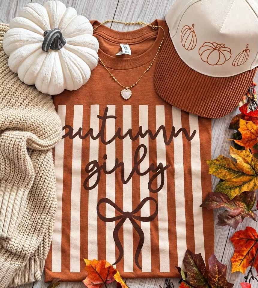 Fall Girly Stripes Tee