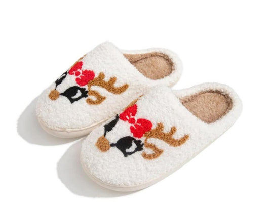 Plush Reindeer Slippers