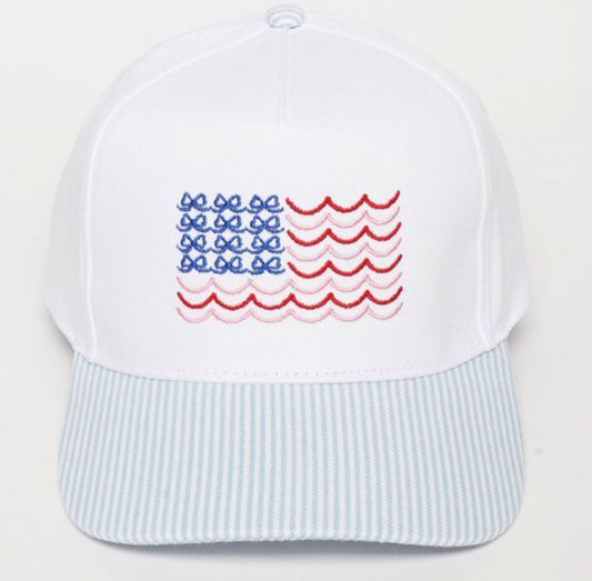 Bow Flag Embroidered Two Tone Baseball Cap