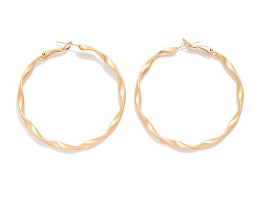 Twisted Metal Hoop Earrings