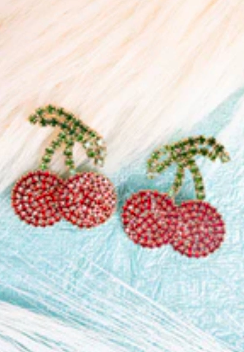 The Cherry on Top Crystal Earrings