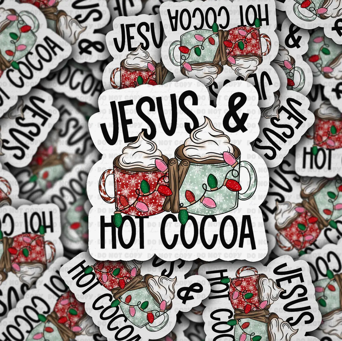 Jesus & Hot Cocoa Die Cut Sticker