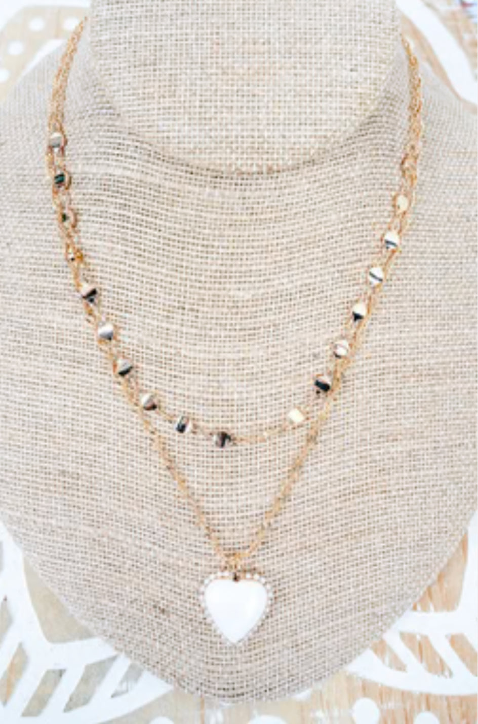 Romance Refined White & Goldtone Layered Necklace