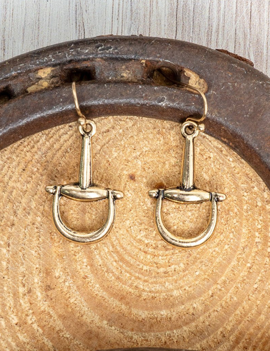 KENTUCKY TACK GOLDTONE EARRINGS
