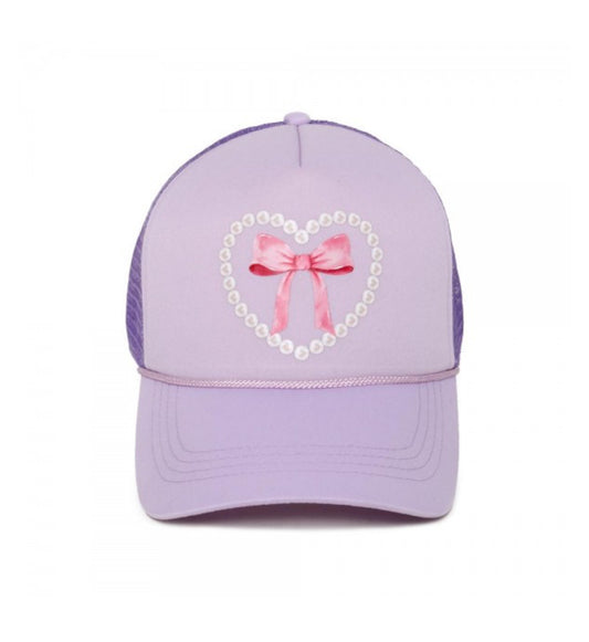 Pearl Heart Bow Trucker Baseball Cap